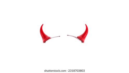 red little devil horns isolated on white background