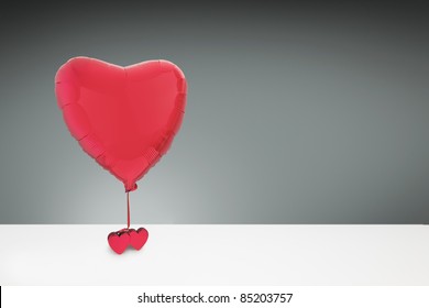 Red Love Heart Shaped Foil Helium Balloon