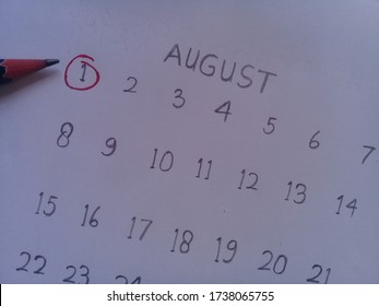 Red Mark On 1 August Calendar