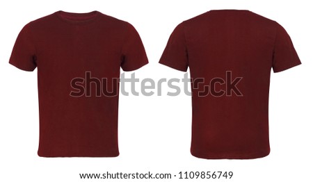 Red, Maroon Blank  T-shirt Front and Back