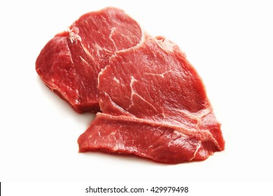 Red Meat Slab On White Background