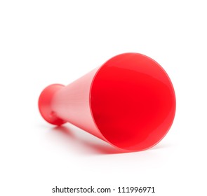 Red Megaphone Isolated On White.