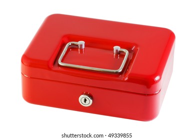 Red Metal Box For Storage Of Money