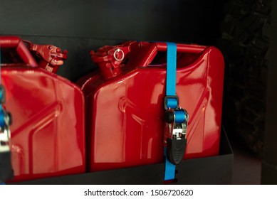 Red Metal Diesel Jerrycan Canister Gasoline Tank.