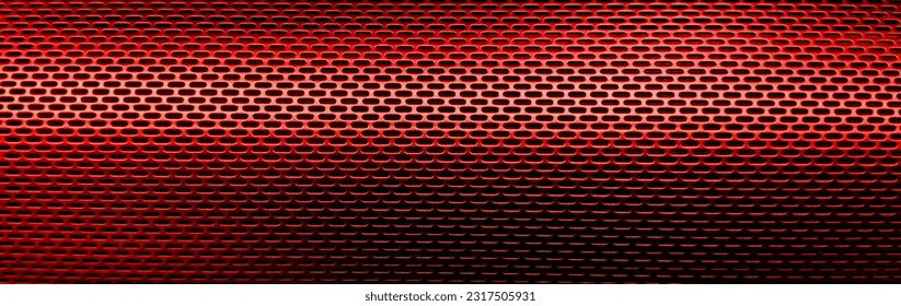 red metal grid background with black gradient surface,Protective grating texture.
