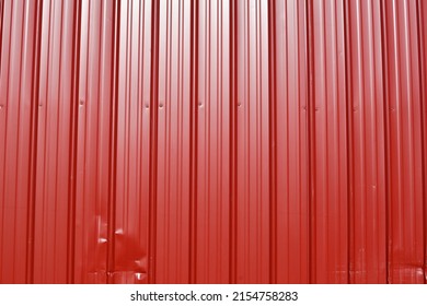 Red Metal Siding On A Building