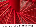 red metal stairs in helix