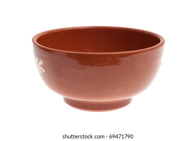 Red Mixing Bowl Isolated On White Background.