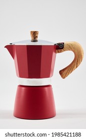 Red Moka Pot On White Background