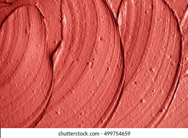 Red moroccan cosmetic clay texture close up. Abstract background