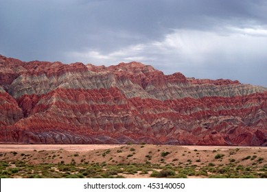 Red Mountain In The Taklamakan Desert