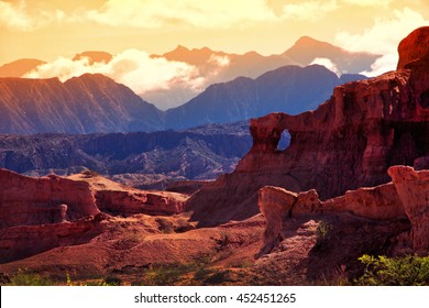 Red Mountain in the vicinity of the town of Cafayate. Province of Salta. Argentina

