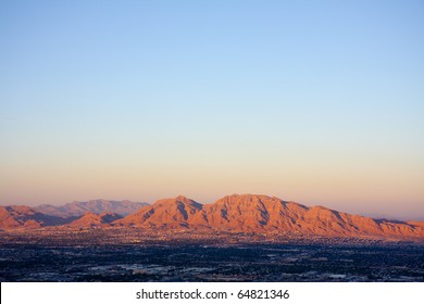 Red Mountains Near Las Vegas At Sunset