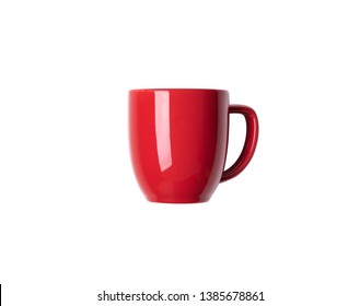 Red Mug On Isolated White Background