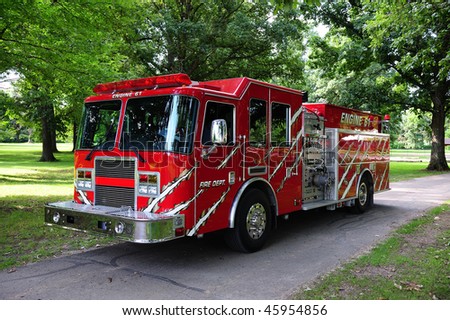 Red Municipal Fire Engine