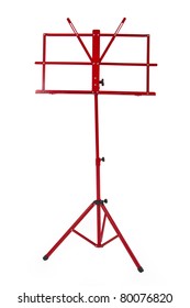 Red Music Stand Isolated On White Background