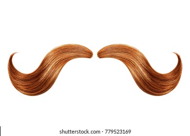 Red Mustache Isolated On White