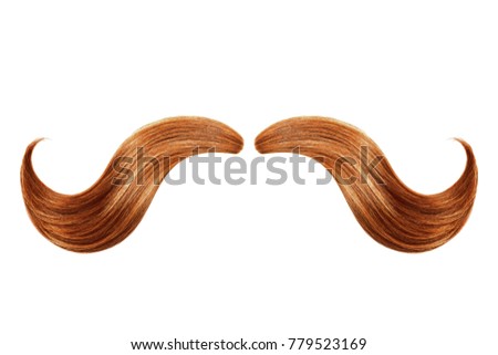 Red mustache isolated on white