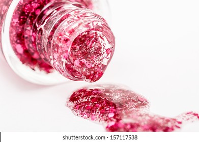 Red Nail Polish With Glitter 