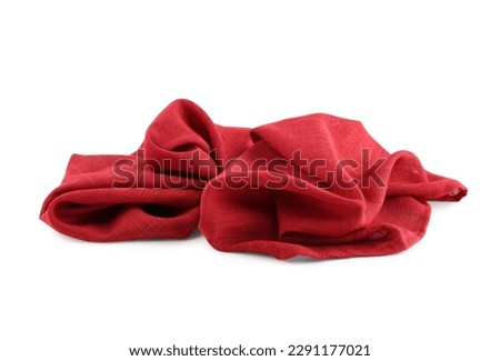 Red napkin isolated on white background