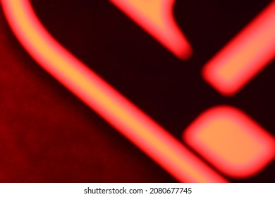red neon color blurry letter image - Shutterstock ID 2080677745