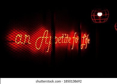 Red neon sign lust for life