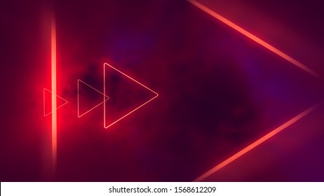 Red neon triangles in clouds.  - Shutterstock ID 1568612209