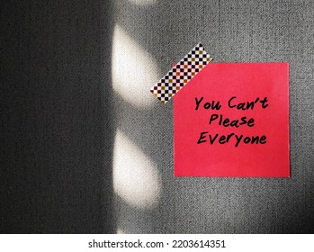 Red Note Stick On Wallpaper With Handwritten Text You Can’t Please Everyone - Self Reminder To Stop Trying To Please Everyone And Be Your Authentic Self