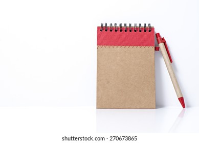 Red Notebook Isolated On White Background