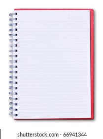 Red Notebook Isolated On White Background