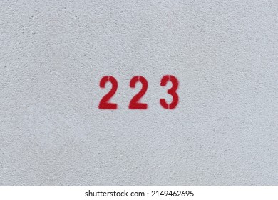 Red Number 223 On White Wall Stock Photo 2149462695 | Shutterstock