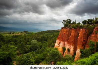 Red Ocher Cliff In Roussillon France