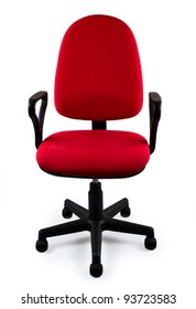 Red office a chair. Object isolated of background
