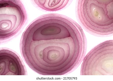 red onion, close up texture , slice to see a circle ring on top.