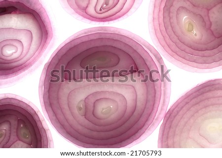 red onion, close up texture , slice to see a circle ring on top.