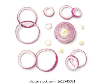 Red onion isolated on white background. Above