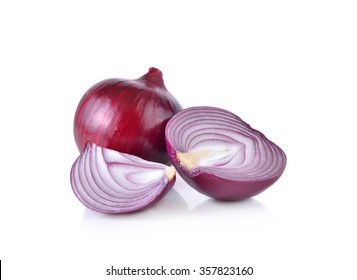 Red Onion On White Background