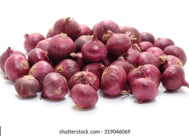 Red Onion Set Isolated on White Background 