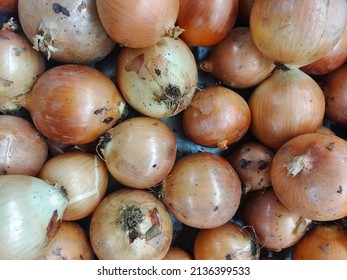 Red Onions On Table In The Supermarket. In Local It's Called Bawang Merah.