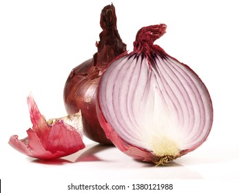 Red Onions on white Background