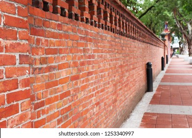 RED orange brick wall concrete background  old vintage  horizontal architecture dark wallpaper texture construction building for Quality art concrete material street - Shutterstock ID 1253340997