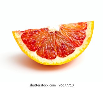 red orange close up on white background