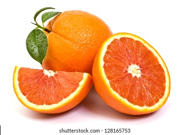 Red Orange Fruit On White Background