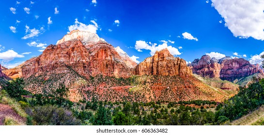 Red Orange Mountain Nevada Panoramic Landscape