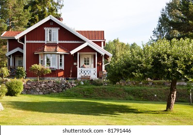 Red Ordinary House In Sweden.