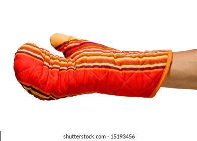 Red Oven Glove For Burning Prevention