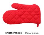 Red oven glove mitt