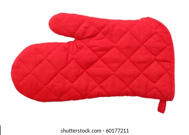 Red oven glove mitt - Shutterstock ID 60177211