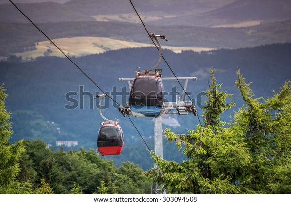 Red Overhead Cable\
Car