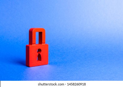 A red padlock. information safty. preservation of secrets, information and values. Protection and insurance. Hacking attack. Safety of personal data, privacy of users. NSFW. Virus, antivirus